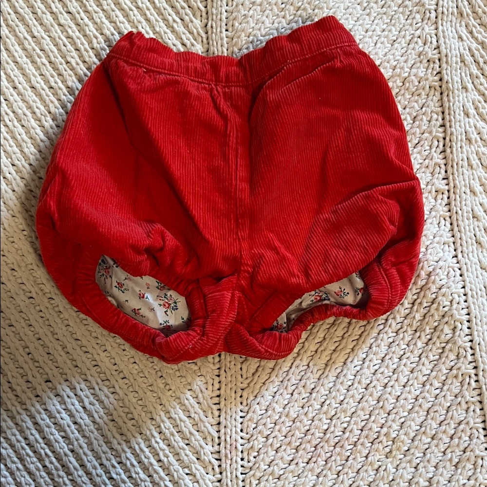 Mini Boden Bright Red Corduroy Shorts